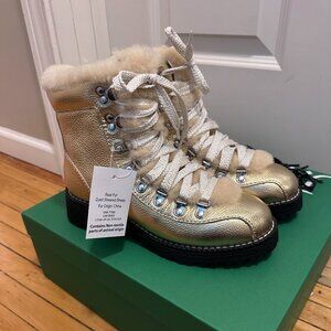 NWT JCREW New Nordic Boots Metallic Leather